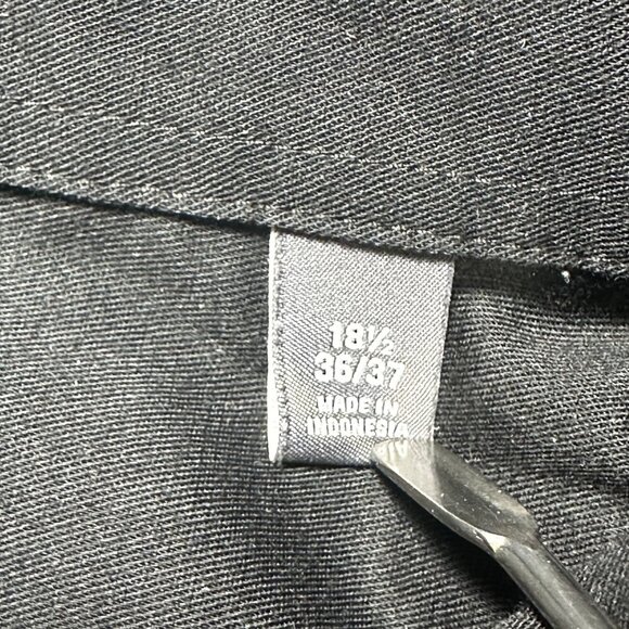 Van Heusen Flex Mens Black Regular Fit Long Sleeve Shirt Size 18.5 35/37 - Picture 5 of 11